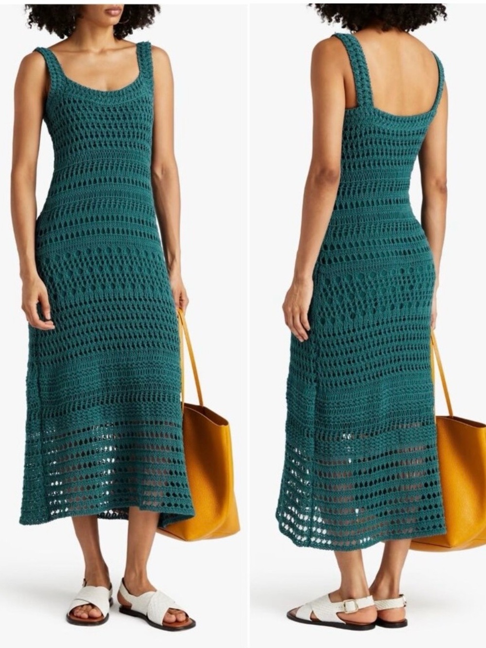 ⚡️ VINCE Crochet Knit Midi Dress in Teal
